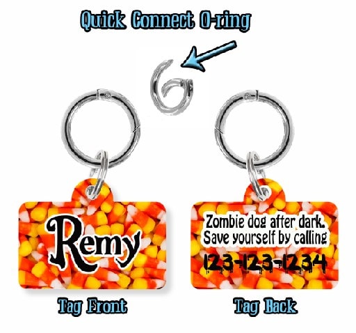 Spooky Candy Corn Dog Tag