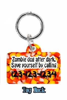 Spooky Candy Corn Dog Tag