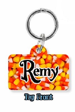 Spooky Candy Corn Dog Tag