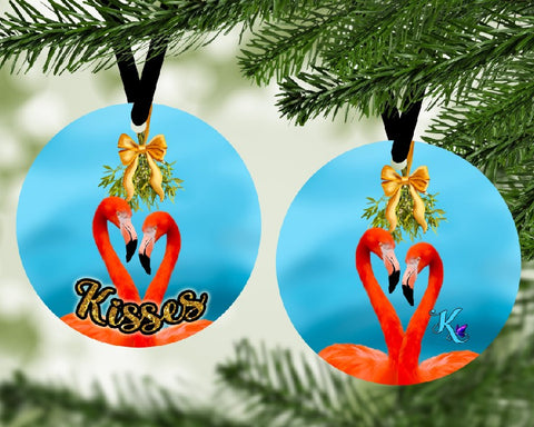 Kisses Flamingo Ornament