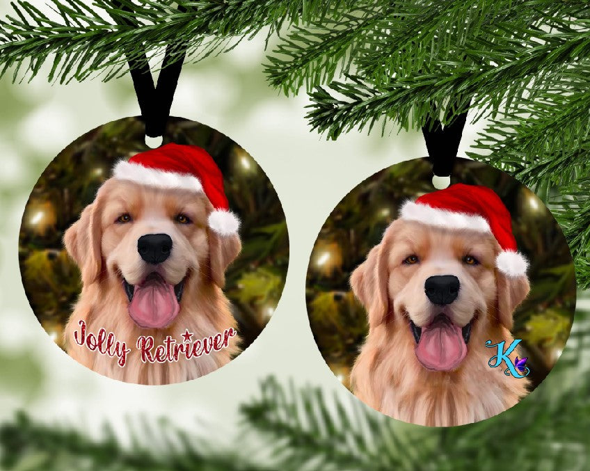 Jolly Golden Retriever Ornament