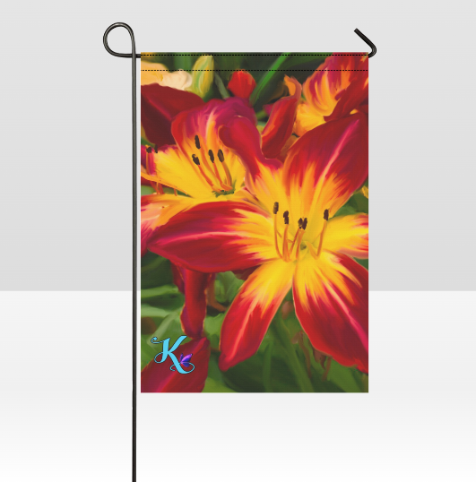 flag lily flower Lilies on Fire Garden Flag – Katie Dreaming in Color