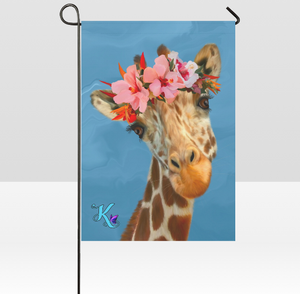 Hippie Giraffe Garden Flag