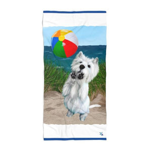 Beach Ball Volley Westie Beach Towel