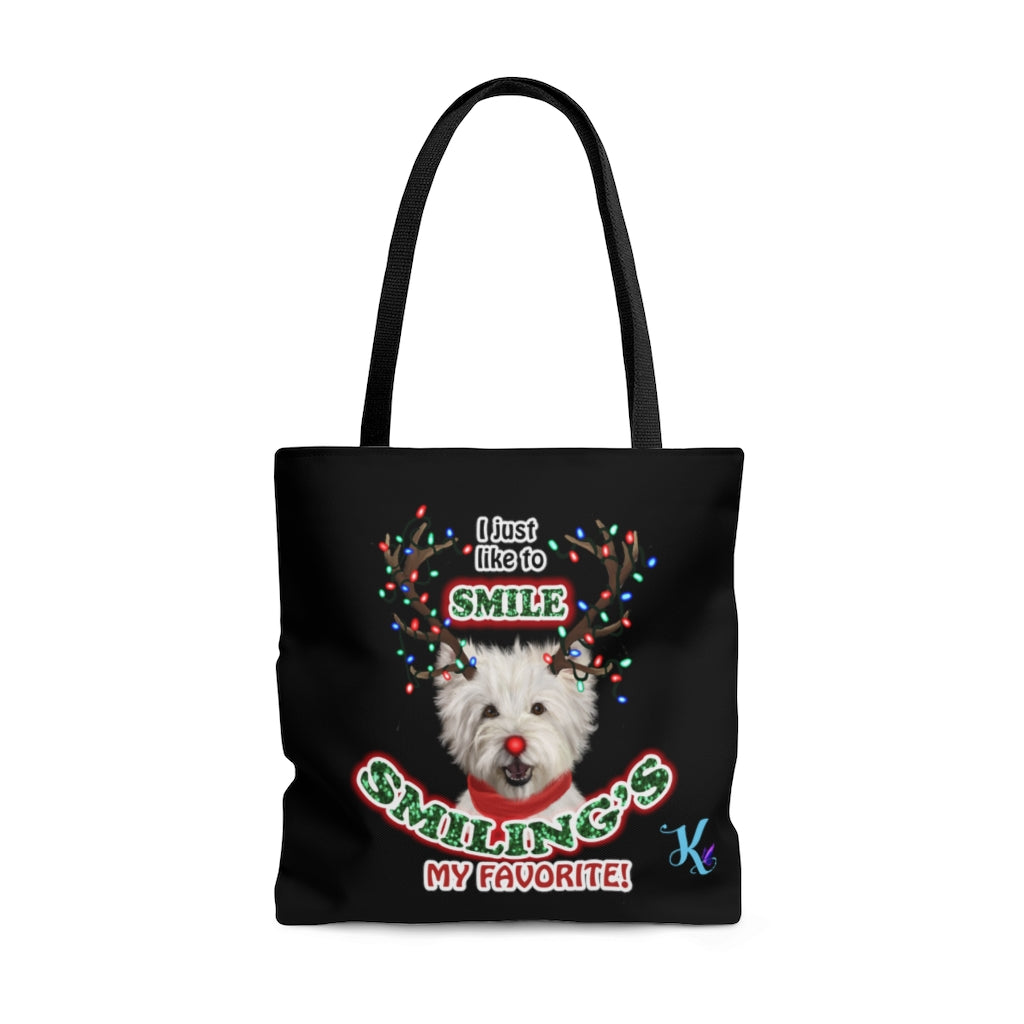 Reindeer Westie Holiday Tote Bag