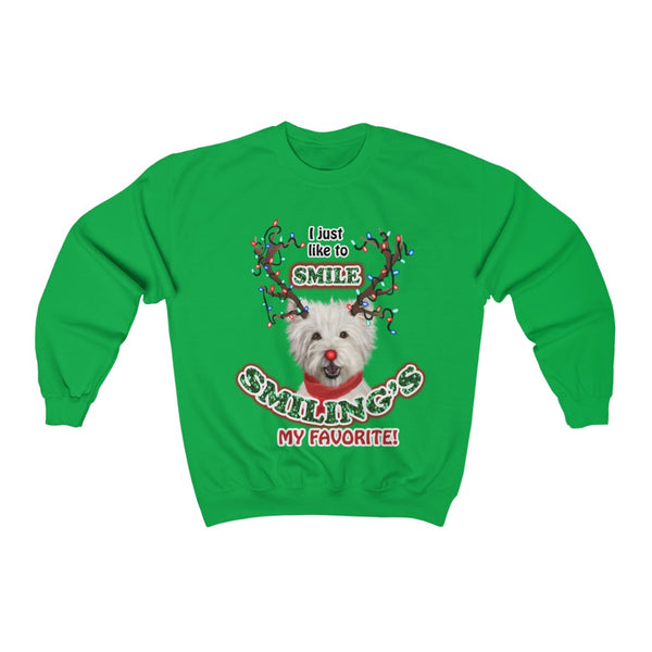 Reindeer Westie Crewneck Christmas Sweatshirt