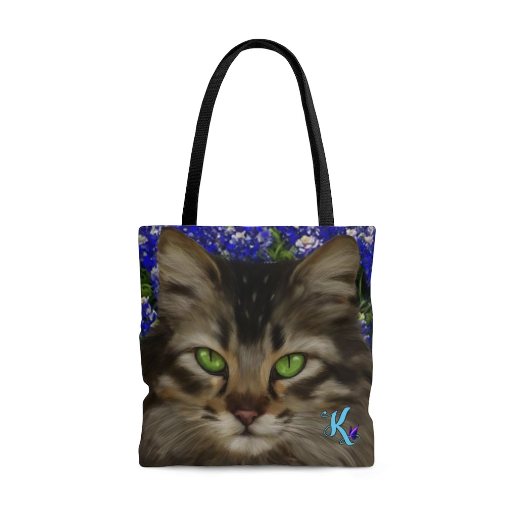 Emerald Eye Tiger Cat Tote Bag