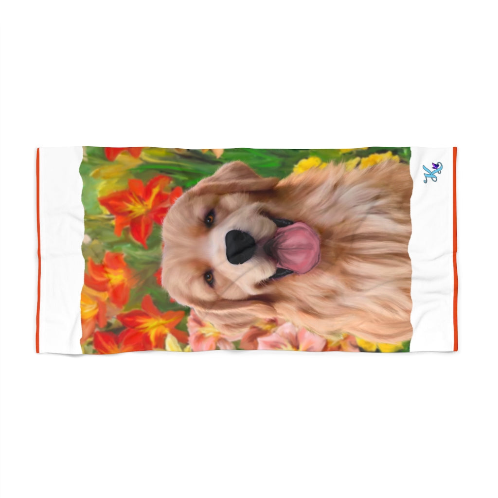 Golden Retriever Beach Towel