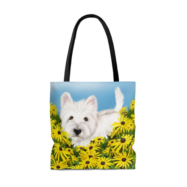 Westie Black-eyed Susan Tote Bag