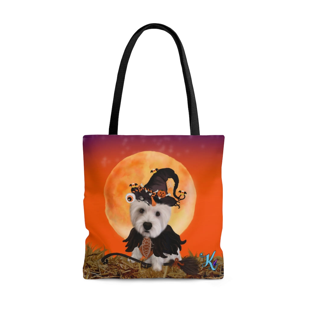 Westie Witch Halloween Tote Bag