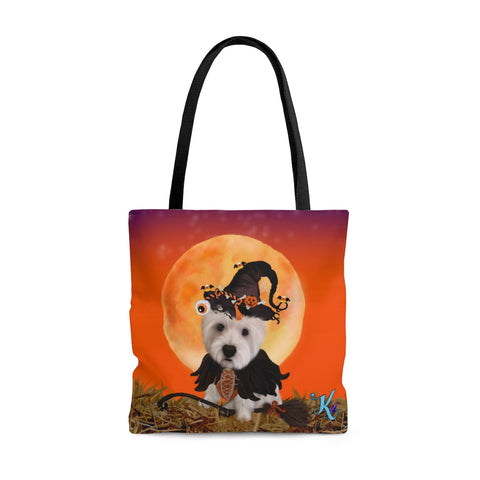 Westie Witch Halloween Tote Bag