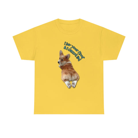 "I luv your floof & I cannot lie!"  Corgi Unisex Heavy Cotton Tee