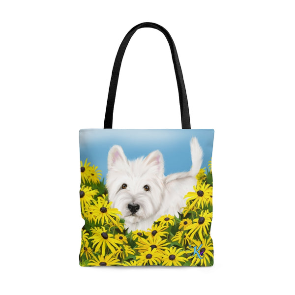 Westie Black-eyed Susan Tote Bag