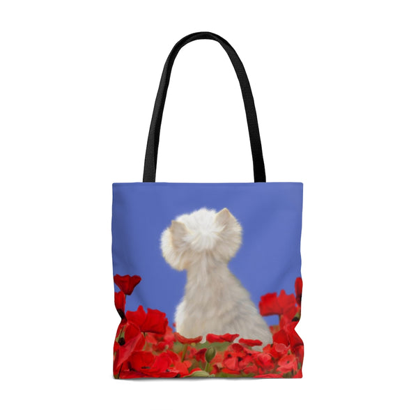 Westie Poppy Tote Bag