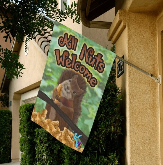 All Nuts Welcome Garden Flag