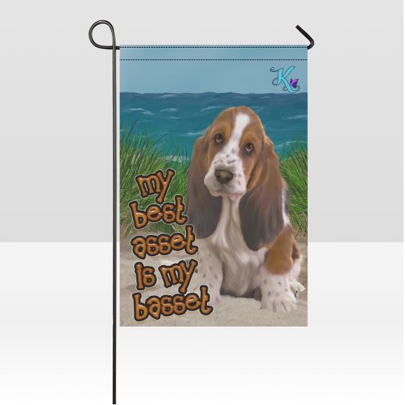 My Best Asset is my Basset Garden Flag