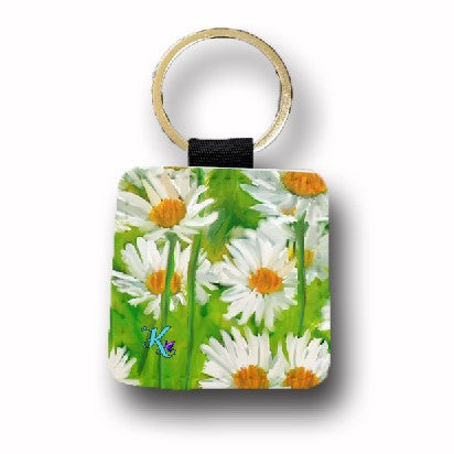 Daisy Leather Keychain