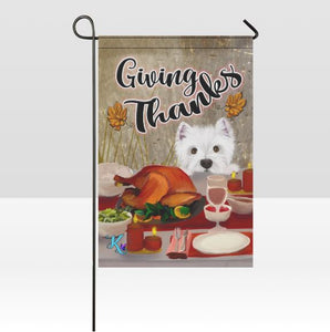 Giving Thanks Westie Garden Flag