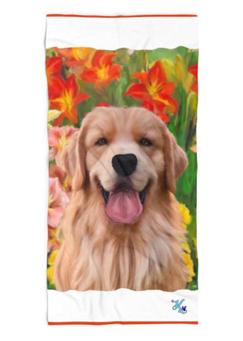 Golden Retriever Beach Towel