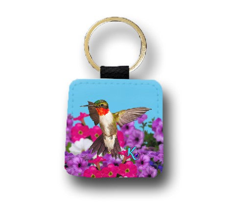 Hummingbird Leather Keychain