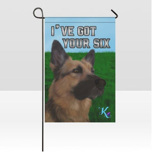 I've Got Your Six German Shepherd Garden Flag