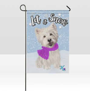 Let it Snow Westie Garden Flag