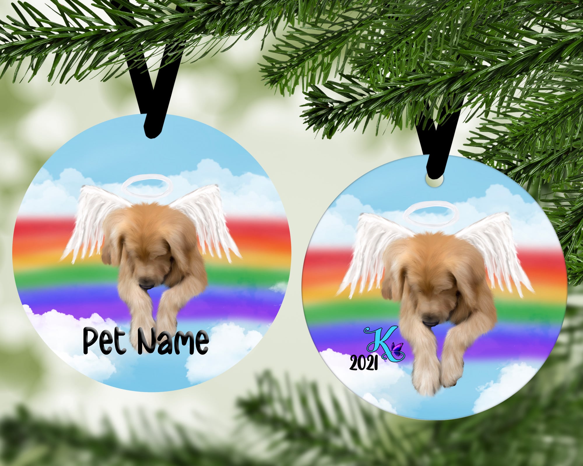 Memorial Ornament - Golden Retriever Angel