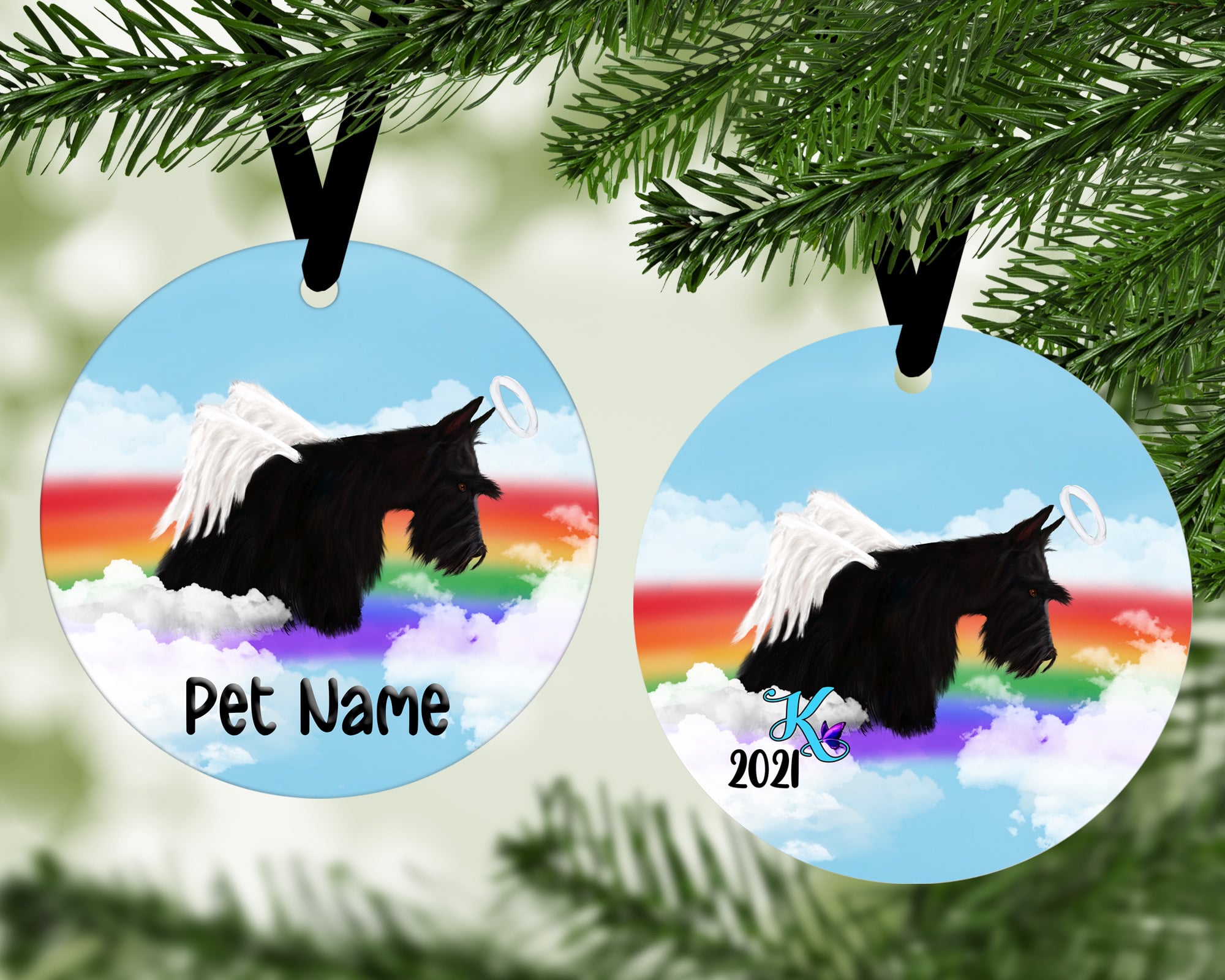 Memorial Ornament - Scottish Terrier Angel