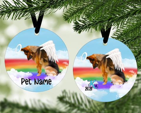 Memorial Ornament - German Shepherd Angel