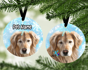 Original Pet Portrait Christmas Ornament