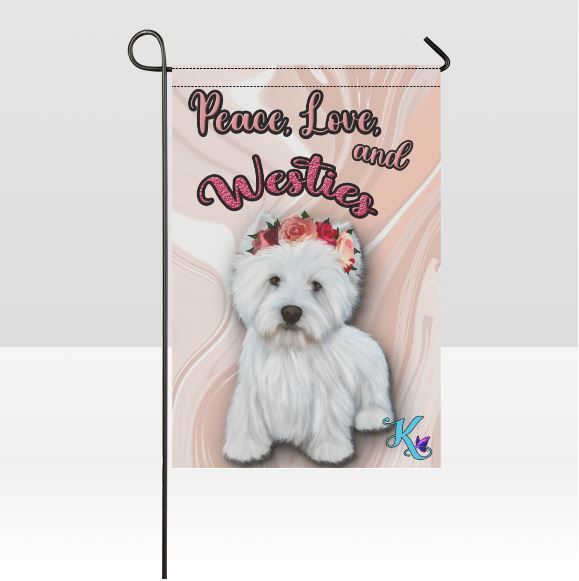 Peace, Love, and Westies Garden Flag