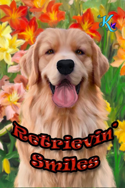 Retrievin' Smiles Golden Retriever Garden Flag