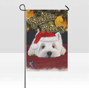 Santa Paws Westie Garden Flag