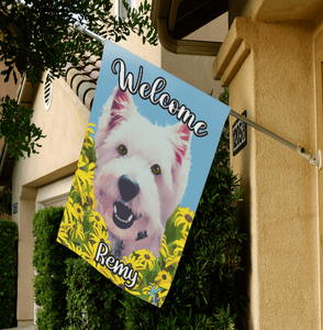 Digitally Designed Pet Portrait Garden Flag