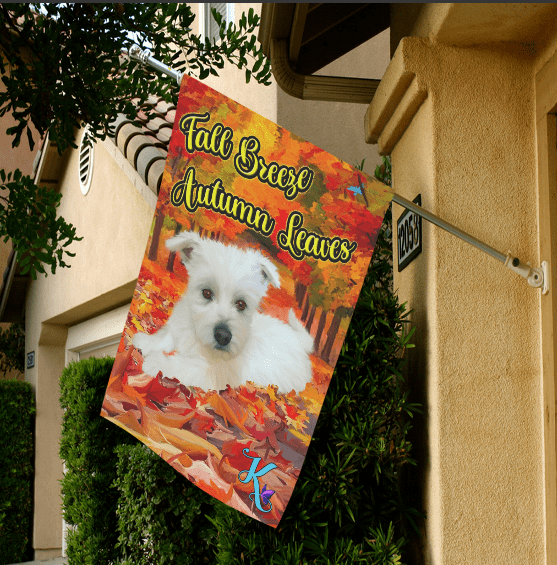 Fall Breeze Autumn Leaves Westie Garden Flag