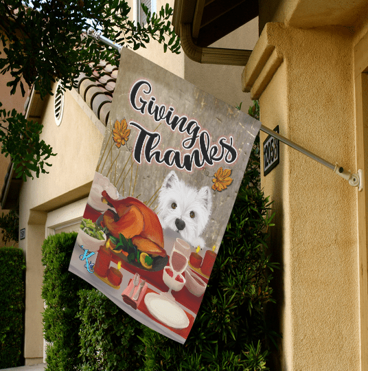 Giving Thanks Westie Garden Flag