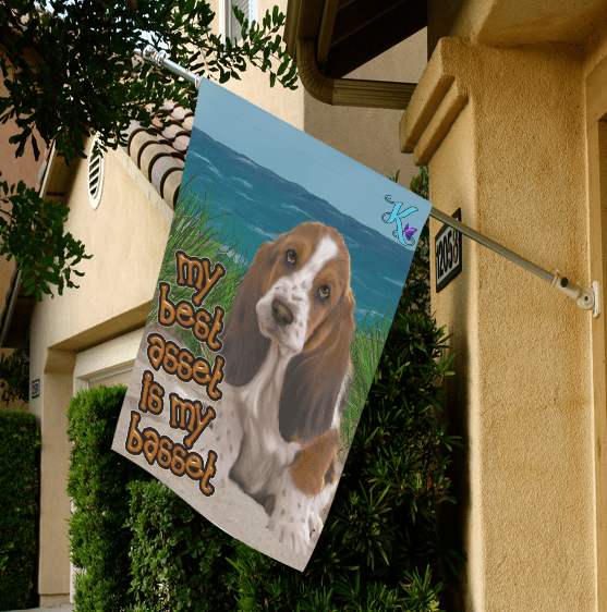 My Best Asset is my Basset Garden Flag