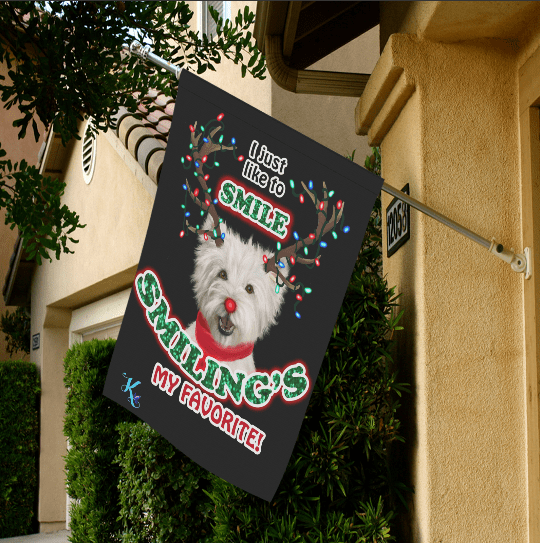 Reindeer Westie Garden Flag