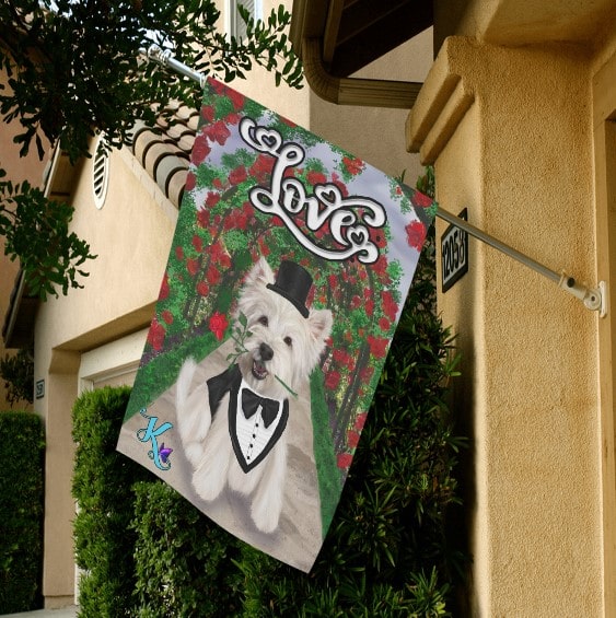 Westie Love Garden Flag