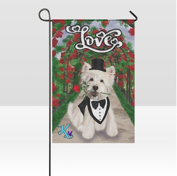 Westie Love Garden Flag