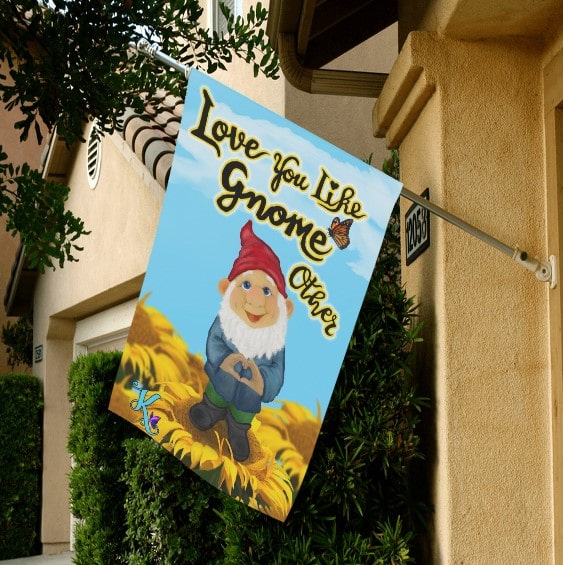 Love You Like Gnome Other Garden Flag