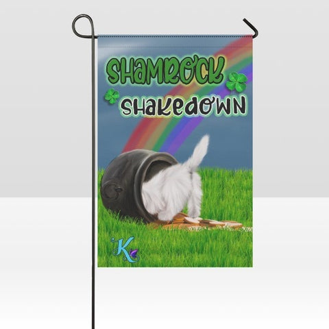 Shamrock Shakedown Westie Garden Flag