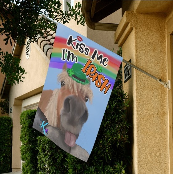 Kiss Me I'm Irish Garden Flag