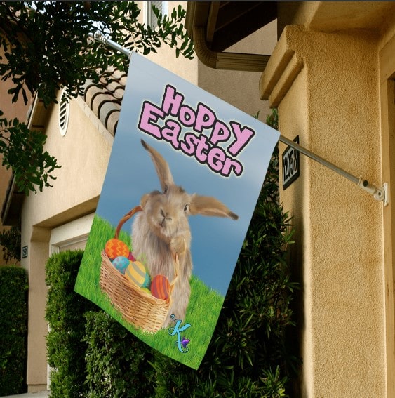 Hoppy Easter Garden Flag