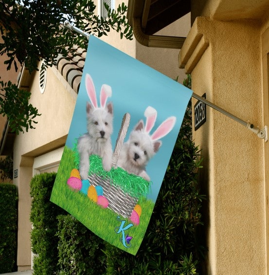 Easter Westie Puppies Garden Flag