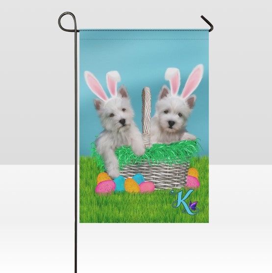 Easter Westie Puppies Garden Flag