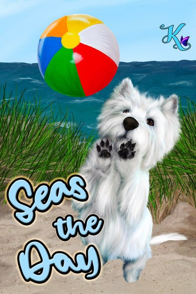 Seas the Day Westie Garden Flag