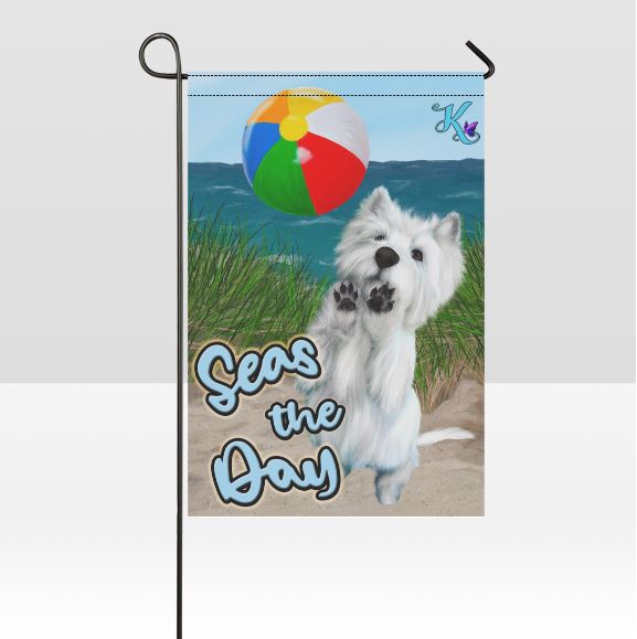 Seas the Day Westie Garden Flag