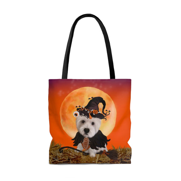 Westie Witch Halloween Tote Bag