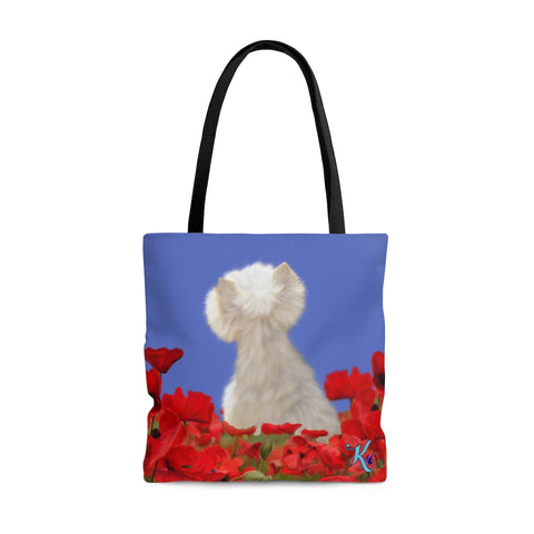 Westie Poppy Tote Bag